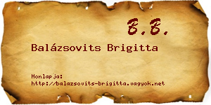 Balázsovits Brigitta névjegykártya