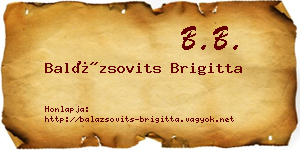 Balázsovits Brigitta névjegykártya